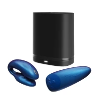 Смарт-вібратор для пар We-Vibe Chorus Cosmic Blue, сенсорне керування вібраціями стисненням пульта — Переглянути зображення 7