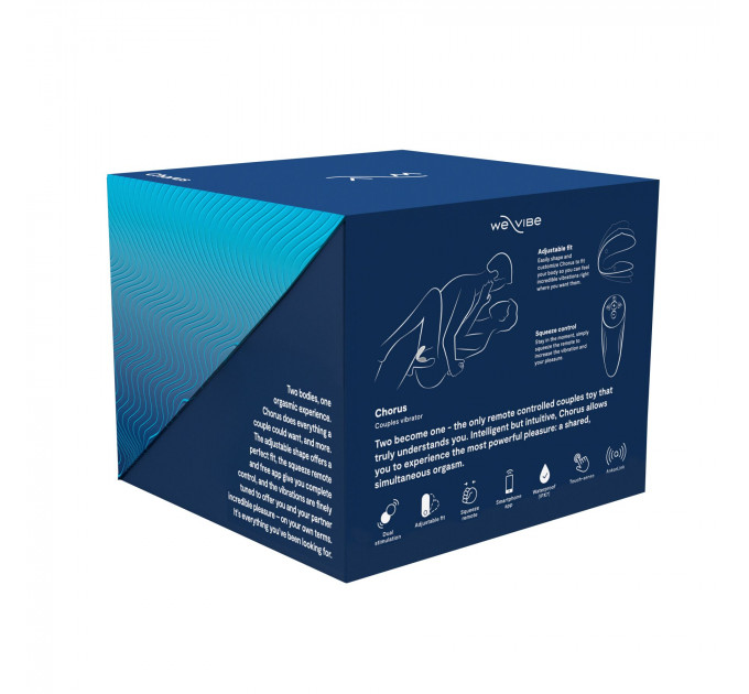 Смарт-вібратор для пар We-Vibe Chorus Cosmic Blue, сенсорне керування вібраціями стисненням пульта