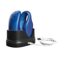 Смарт-вібратор для пар We-Vibe Chorus Cosmic Blue, сенсорне керування вібраціями стисненням пульта — Переглянути зображення 6