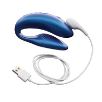 Смарт-вібратор для пар We-Vibe Chorus Cosmic Blue, сенсорне керування вібраціями стисненням пульта — Переглянути зображення 5