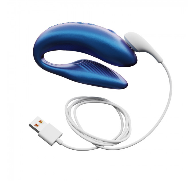 Смарт-вібратор для пар We-Vibe Chorus Cosmic Blue, сенсорне керування вібраціями стисненням пульта