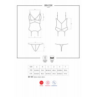 Сатиновий мереживний корсет Obsessive 810-COR-2 babydoll &amp; thong L/XL, білий, корсет, танга — Переглянути зображення 7