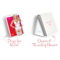 Сатиновий мереживний корсет Obsessive 810-COR-2 babydoll &amp; thong L/XL, білий, корсет, танга — Переглянути зображення 8