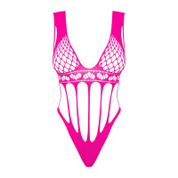 Сетчатый бодистокинг с продольными вырезами Obsessive B121 teddy S/M/L, розовый Сетчатый бодистокинг с продольными вырезами Obsessive B121 teddy S/M/L, розовый