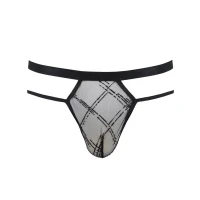 Чоловічі прозорі стринги Passion 029 THONG COLLIN S/M Black, сітка — Просмотреть изображение 5