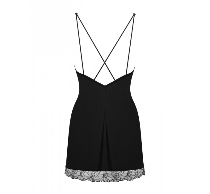 Сорочка та трусики Obsessive Bella Rou chemise & thong XS/S