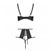 Комплект білизни Passion TASMINA SET S/M black, ліф, високі трусики з корсетом ззаду