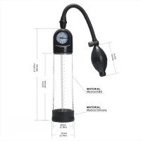 Вакуумна помпа Men Powerup зі стрілковим манометром і ручною «грушею»