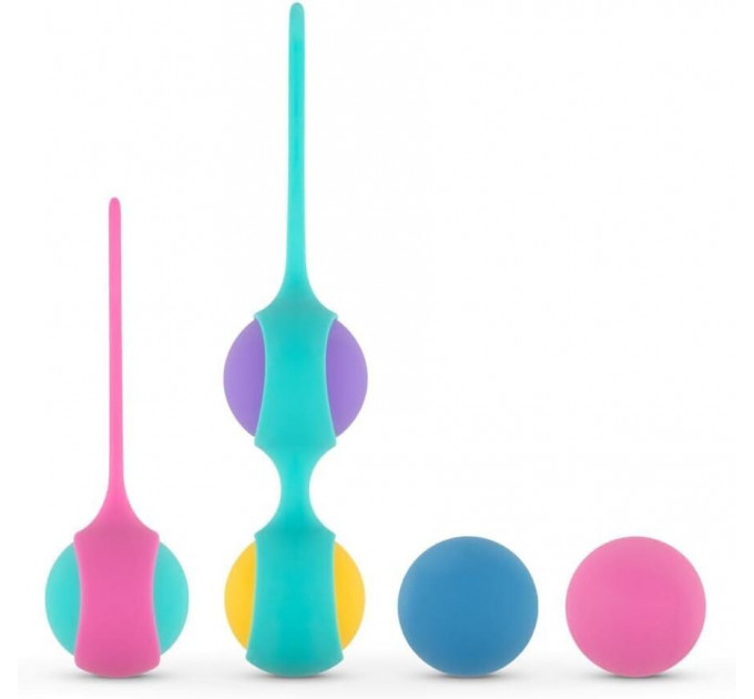 Набір вагінальних кульок PMV20: Vita – Kegel Ball Set, маса 40, 50, 60 г, два тримачі
