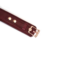 Шкіряний нашийник з повідцем Liebe Seele Wine Red Curved Collar, замок-сердечко — Переглянути зображення 16