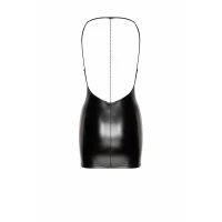 Сукня Noir Handmade F307 Mirage, XL, black, міні, під латекс, відкрита спина, декор зі стразів — Переглянути зображення 5