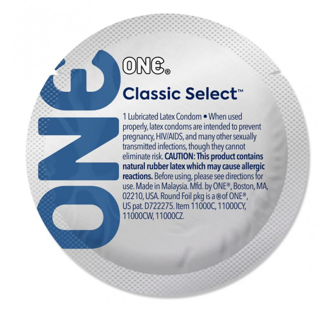 Презерватив ONE Classic Select Contest Collection, 1 шт, гладенький, зі змазкою, дизайнерське паковання