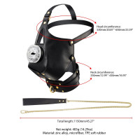 Маска-збруя для мінету з повідцем LOCKINK SEVANDA Blowjob Head Muzzle with Leash, чорна — Переглянути зображення 10