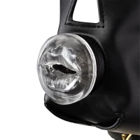 Маска-збруя для мінету з повідцем LOCKINK SEVANDA Blowjob Head Muzzle with Leash, чорна — Переглянути зображення 8