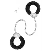 Металеві поножі з хутром Fetish Tentation Adjustable metal and fur ankle cuffs, 2 ключі — Переглянути зображення 1