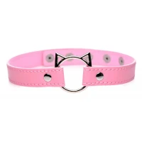 Чокер Master Series Kinky Kitty Ring Slim Choker - Pink — Переглянути зображення 1