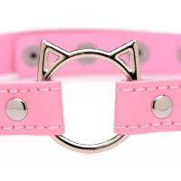 Чокер Master Series Kinky Kitty Ring Slim Choker - Pink — Переглянути зображення 3