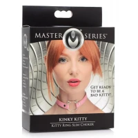 Чокер Master Series Kinky Kitty Ring Slim Choker - Pink — Переглянути зображення 4