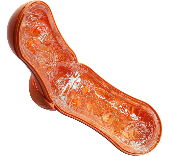 Мастурбатор Tenga Flip Orb — Sunset Orange, з можливістю зміни тиску та стимулювальними кульками всередині