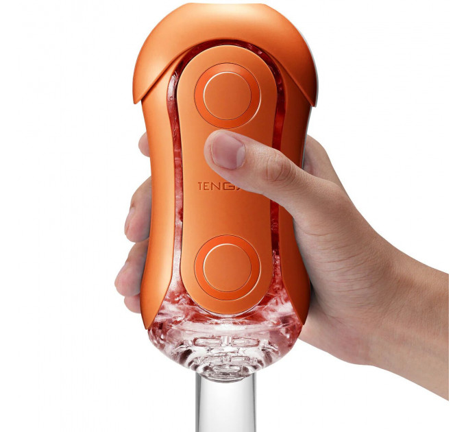 Мастурбатор Tenga Flip Orb — Sunset Orange, з можливістю зміни тиску та стимулювальними кульками всередині