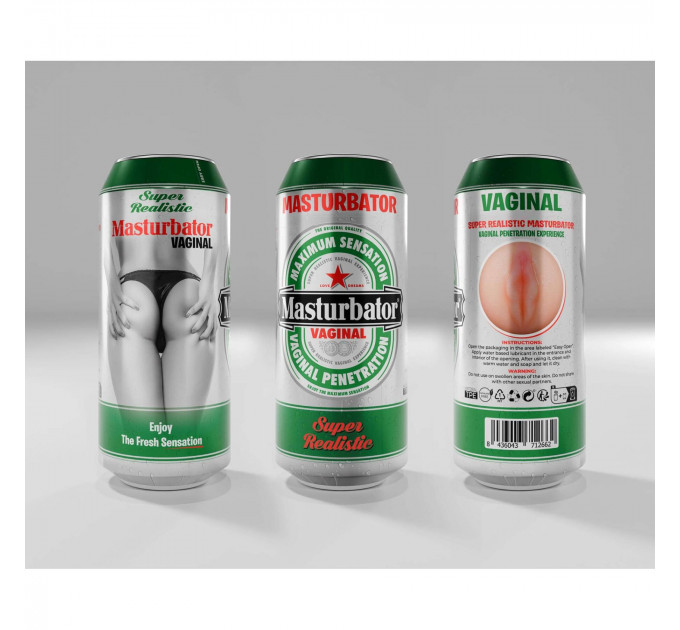 Мастурбатор-вагіна Alive Heineken Vagina II у вигляді банки пива, реалістичний
