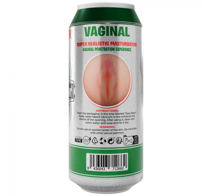 Мастурбатор-вагіна Alive Heineken Vagina II у вигляді банки пива, реалістичний