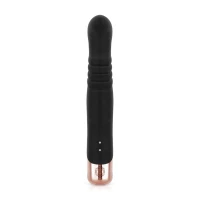 Вібратор-кролик Rosy Gold - Rabbit Vibrator with thrusting function - Black — Переглянути зображення 6