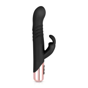 Вібратор-кролик Rosy Gold - Rabbit Vibrator with thrusting function - Black