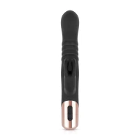 Вібратор-кролик Rosy Gold - Rabbit Vibrator with thrusting function - Black — Переглянути зображення 4