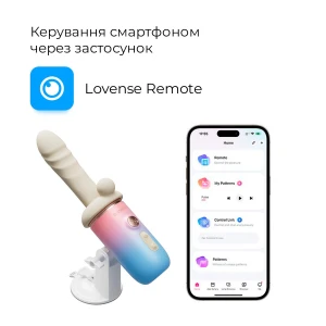 Смарт-міні секс-машина Lovense Spinel імітація фрикцій, підігрів, 3 насадки, на присосці