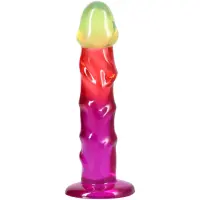 Фалоімітатор Doc Johnson Crystal Jellies - 7.5 Inch Classic Dong - Rainbow — Просмотреть изображение 6