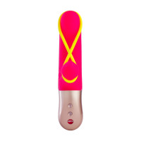 Мини вибратор-кролик со стимулирующей лентой Fun Factory AMORINO pink/neon yellow (мятая упаковка!!!) — Просмотреть изображение 3
