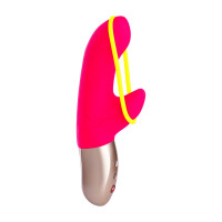 Мини вибратор-кролик со стимулирующей лентой Fun Factory AMORINO pink/neon yellow (мятая упаковка!!!) — Просмотреть изображение 4