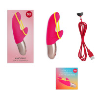 Мини вибратор-кролик со стимулирующей лентой Fun Factory AMORINO pink/neon yellow (мятая упаковка!!!) — Просмотреть изображение 5