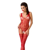 Бодістокінг Passion BS051 red, комбінезон, імітація панчіх і боді — Переглянути зображення 1