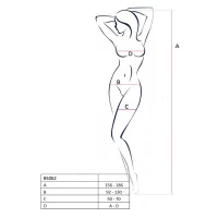 Сітчастий бодістокінг Passion BS062 One Size, White, комбінезон, імітація панчіх, відкритий доступ — Переглянути зображення 4