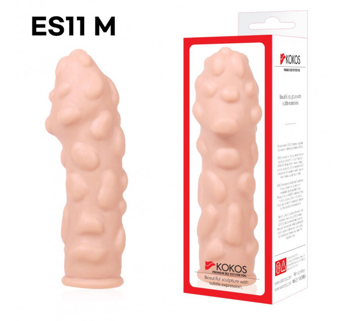 Насадка на член Kokos Extreme Sleeve ES.11 розмір M, потовщувальна, стимулюючий рельєф