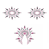 Пестіс з кристалів Petits Joujoux Gloria set of 3 - Black/Pink, прикраса на груди та вульву — Просмотреть изображение 1