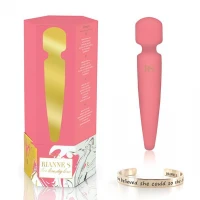 Вібромасажер Rianne S: Bella Mini Wand Coral, 10 режимів роботи, медичний силікон, подарункове паков — Переглянути зображення 6