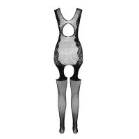 Ажурный бодистокинг с чулками Passion BS082 black Ажурный бодистокинг с чулками Passion BS082 black