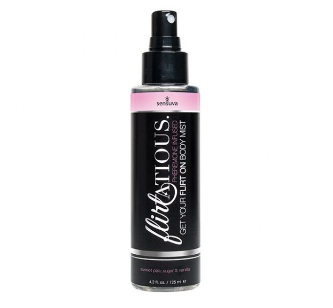 Спрей-міст для тіла з феромонами Sensuva Flirtatious Vanilla, Sugar, & Sweet Pea (125 мл)
