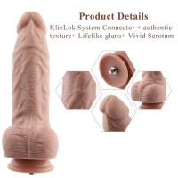 Гнучкий фалоімітатор для секс-машин Hismith 9.25″ Silicone Dildo, система KlicLok — Переглянути зображення 2