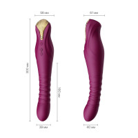 Смартвибратор-пульсатор Zalo — King Velvet Purple, кристалл Swarovski — Просмотреть изображение 3