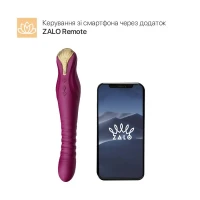 Смартвібратор-пульсатор Zalo — King Velvet Purple, кристал Swarovski — Переглянути зображення 2