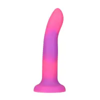 Фалоімітатор, що світиться в темряві, ADDICTION Rave 8″, Glow in the Dark Dildo Pink Purple, 20,3 см — Переглянути зображення 1