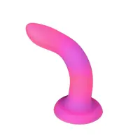 Фалоімітатор, що світиться в темряві, ADDICTION Rave 8″, Glow in the Dark Dildo Pink Purple, 20,3 см — Переглянути зображення 2