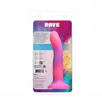Фалоімітатор, що світиться в темряві, ADDICTION Rave 8″, Glow in the Dark Dildo Pink Purple, 20,3 см — Переглянути зображення 9