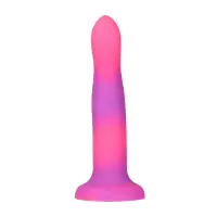 Фалоімітатор, що світиться в темряві, ADDICTION Rave 8″, Glow in the Dark Dildo Pink Purple, 20,3 см — Переглянути зображення 3