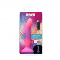 Фалоімітатор, що світиться в темряві, ADDICTION Rave 8″, Glow in the Dark Dildo Pink Purple, 20,3 см — Просмотреть изображение 8