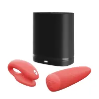 Смарт-вібратор для пар We-Vibe Chorus Crave Coral, сенсорне керування вібраціями стисненням пульта — Переглянути зображення 7